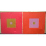 Laimonis (Lem) Mierins (born Latvia 1929-died Shipley 2011) pair of abstract squares, oil on