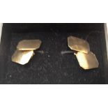 9ct yellow gold cufflinks in presentation box, 3.6 grams