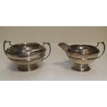 Old English silver cream jug & sugar bowl, 175 grams in total