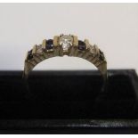 14ct yellow gold ring set with alternating sapphire & diamonds approx 3.1 grams gross, size Q