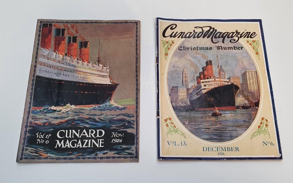 2 Cunard Magazines, Dec 1924 & Nov 1926 editions Both are in very good condition