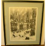 Harold Riley (born 1934) limited edition signed in pencil, print "First Snow", numbered 24/58.