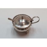 Sterling silver mustard pot with spoon 60 grams