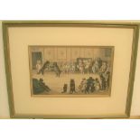 Louis Wain, old lithographic print, the casts chorus, mounted, framed and glazed 20 x 31 cm