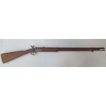 19thC flintlock rifle, 130cm in length