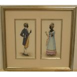 Ruth Eyles (20thC British) double silhouette portrait of an 18thC couple, framed and glazed Each