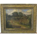 Walter J Hall (Bury 1866-1947) oil on canvas "A wayside spring in Lleyn", signed and in original