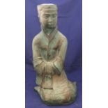 Austin productions Inc 1980 19? ceramic model of Chinese woman patinated in green, 47cm in height.
