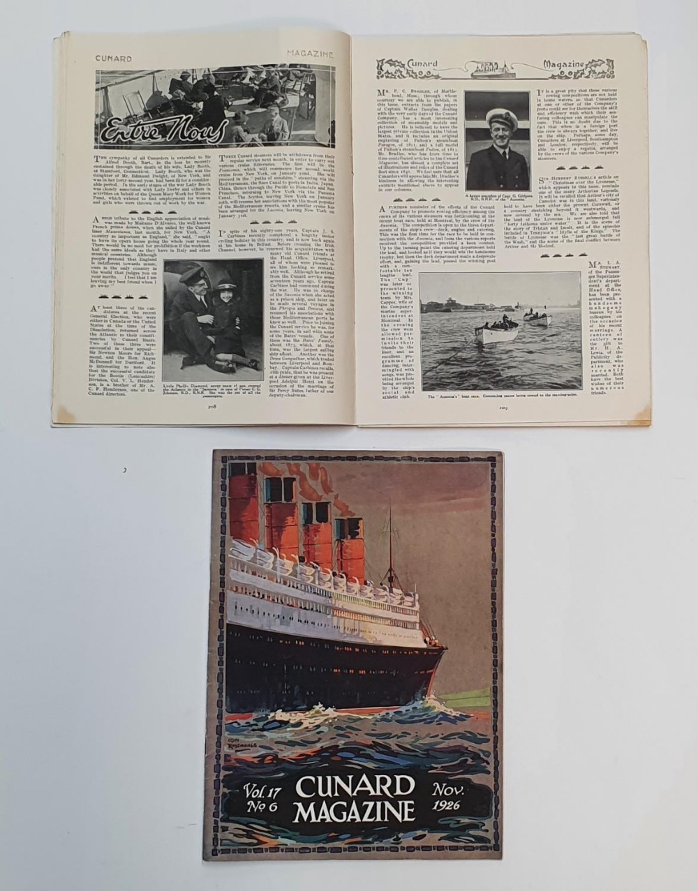 2 Cunard Magazines, Dec 1924 & Nov 1926 editions Both are in very good condition - Image 2 of 4