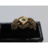 Gents 18ct yellow gold, 3 diamond ring Approx 8.5 grams gross, size S
