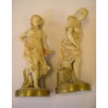 Pair of Royal Worcester female figurines 28 cm high Both figures appear in very good condition,