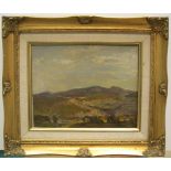 Early 20thC British school impressionist oil on board, landscape, framed 19 x 24 cm The painting
