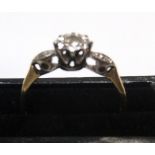 18ct yellow gold, diamond solitaire ring Approx 2.3 grams gross, size Q