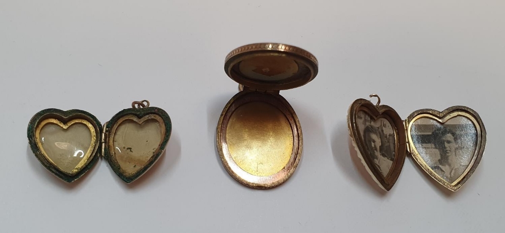 3 Lockets (2 9ct gold B&F and 1 unmarked) Gross weight 14.4 grams - Image 2 of 3