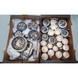 Large quantity (2 boxes) of unmarked North African (probably Moroccan) patterned crockery set