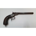 Superb Victorian saloon pistol with extensive etching