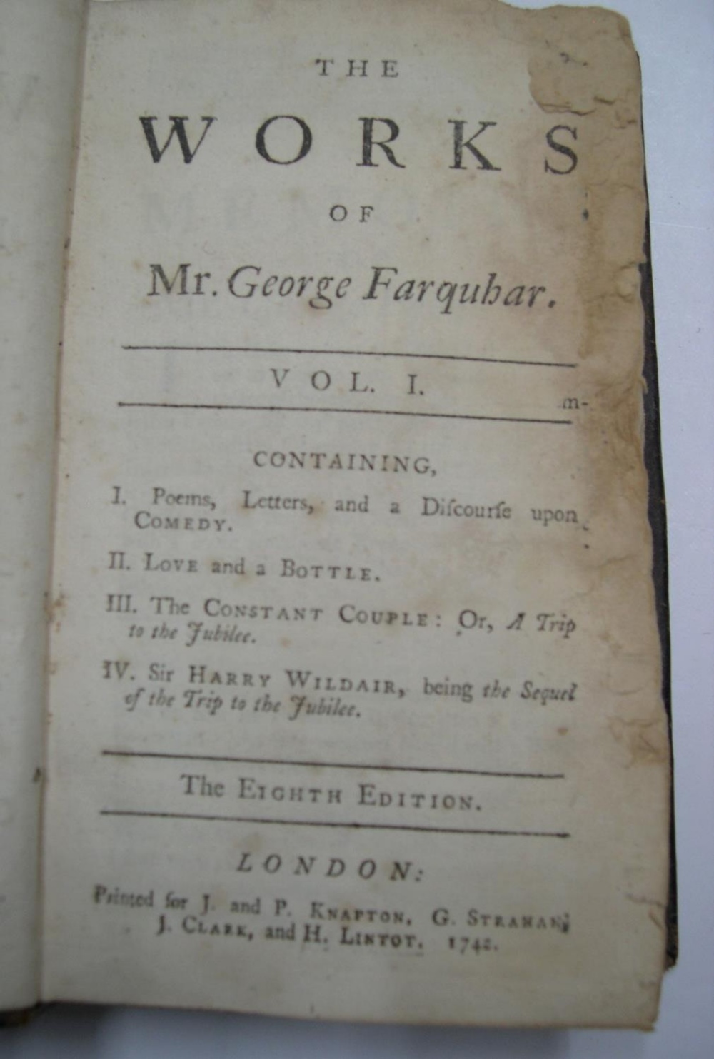 4 Georgian books by differing authors. "The works of George Farquar" 1742 "The history of Charles - Image 2 of 5