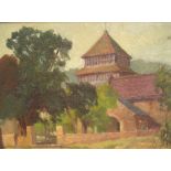 Attributed to George Grainger Smith (1892-1961) oil on thick card, "The old country church",