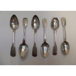 6 antique English silver spoons, some engraved "E B" 110 grams