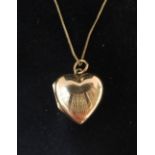 9ct yellow gold chain & 9ct Yellow gold B&F heart shaped locket Approx 1.9 grams