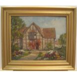 Thomas Edward Francis (active 1899-1912) oil on board, "The country cottage", signed lower right,