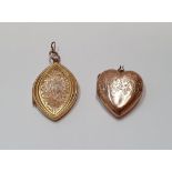 2 9ct B&F gold (1 yellow, 1 rose gold) lockets 9.5 grams