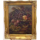 Robert Kell (1829-1902) Victorian oil on canvas, "still-life of fruit", signed and framed 34 x 27 cm