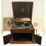 Antique "Cliftonphone" Gramophone in full working order with 3 records, styli etc Very good