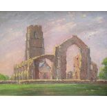 Jack SAVAGE (1910-2003) oil on board, "Abbey Ruins, Beaumaris", signed, wood framed, 34 x 45 cm Fine