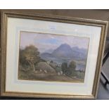 Large Victorian lake land scene watercolour signed Jas Pearson in modern, good quality frame and