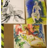 3 Hendrick Grise (USA 1917-1982) watercolours, female studies All are approx 70 x 50 cm All are in