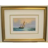 David Short marine scene oil, signed and framed 13 x 23cm