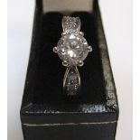 9ct yellow gold CZ solitaire ring Approx 2.4 grams gross, size K