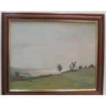 Mid 20thC oil "View towards the coast", initialled C.Z., framed, 26 x 34 cm