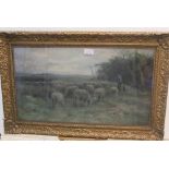 Provenanced, large watercolour of Shepherd and flock by Frans Pieter Ter Meulen (1843-1927), signed,