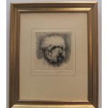 Ronald Basil Emsley WOODHOUSE (1897-?) etching "Head of Dandi Dumont terrier", signed in pencil,