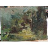 Laffitte, French post-impressionist oil on canvas, "Woodland landscape", unframed, 31 x 42cm Fine,