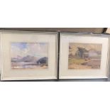 Pair of Sean O'CONNOR (Ireland 1909-1992) watercolour "Irish lake scenes", signed & in matching