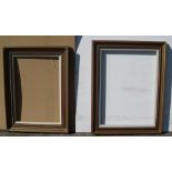 2 large, 20thC plain wood frames, Smallest 46 x 67 cm, largest 54 x 74 cm