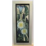 Moorcroft ceramic tile, framed, 30 x 10 cm Good condition, without chips, cracks etc