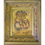 Modern school, small oil portrait of a boy, bears signature A WARHOL, framed Approx 16 x 12 cm