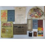 Collection of ephemera to include antique miniature dictionary, antique miniature bible,