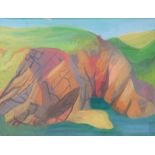 early, Maurice COLASSON (1911-1992) gouache, rocky coastal landscape, studio stamped, framed, 30 x