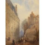 Thomas Miles I RICHARDSON (1784-1848), watercolour "Continental townscene", signed, modern frame and