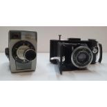 Vintage Brownie movie camera & vintage Kodak camera in case, Both in very good condition for their