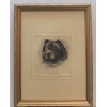 Ronald Basil Emsley WOODHOUSE (1897-?) etching "Head of a Chow", signed in pencil, 12 x 12 cm with