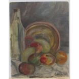 Circle of Mary Fedden, still-life oil on board, unframed, bears signature, 41 x 31 cm Untouched