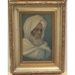 Émile MARIN (1876-1940) oil on board, "Head of Bedouin Arab", signed, old frame 25 x 15 cm Untouched