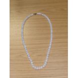 Antique white opal ladies necklace (80 stones), 24 " long