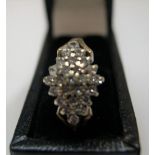 9ct yellow gold, diamond cluster ring Approx 2.7 grams gross, size K